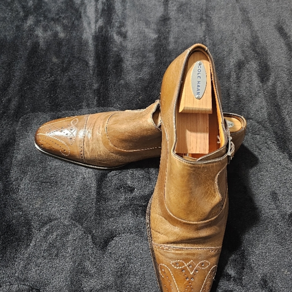 Mezlan Monk Strap Men's Brown Leather Shoes